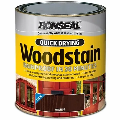 Ronseal Quick Drying Woodstain Satin Colours - 2.5 Litre • £29.25