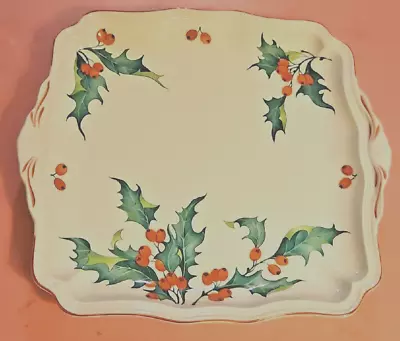 Villeroy & Bach Holly Christmas Square Plate 9 3/8  EUC • $39