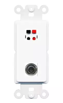 2 Port White Decorative Jack Coupler Keystone Rocker 3-5MM SPEAKER Wall Plate • $12.44