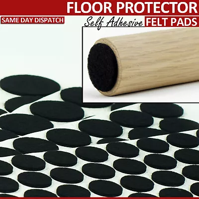 £4.20 • Buy Black Felt Furniture Pads Self Adhesive Floor Laminate Chair Leg Protector Round