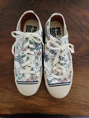 Pro Keds Cream Floral Sneakers PK65594 Men's Size 8 1/2 Low Tops New Without Box • $29
