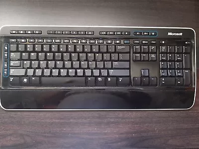 Microsoft Black Wireless Keyboard 3000 V2.0 1379 ~ No Receiver Untested AS-IS • $14.58