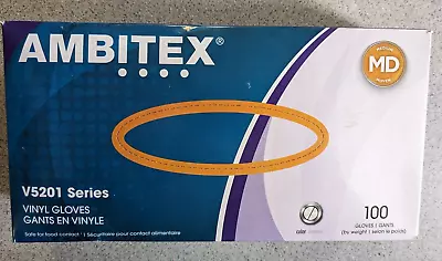 Ambitex V5201 Clear Vinyl Gloves Size Medium Box Of 100 • $6.95