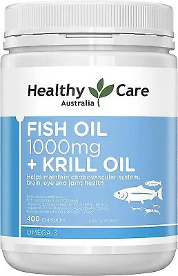 Fish Oil 1000mg Plus Krill Oil 400 Softgel Capsules | Helps Maintain • $49.99