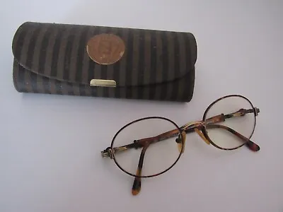 FENDI Eyeglass Havana Antique Bronze Frames & Carrying Case Vintage • $100