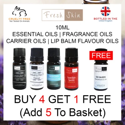 Essential Oils 10ml Fragrances Carrier Oils Lip Balm Flavour Aromatherapy • £2.29