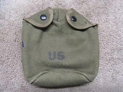 Vietnam Era US M1956 Canteen Cover Canvas W/ Nylon Trim 1969 Dated Nice Cond • $69.95