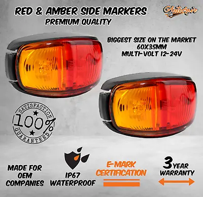 $20.95 • Buy Led Clearance Lights Side Marker Lamp Red Amber Trailer Truck Caravan Multi Volt
