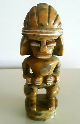 ONYX? Carved Stone  AZTEC MAYAN GOD FIGURINE Approx 5   X  2  Beautiful Figurine • $18.95