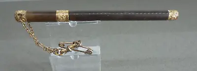 Vintage Rare SWAN Mabie Todd  BROWN Chased Hard Rubber Chatelaine Eyedropper Pen • £120