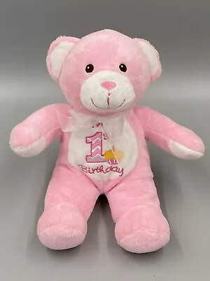 Dan Dee My 1st First Birthday Pink Teddy Bear Plush 12”  Stuffed Animal Soft Toy • $12