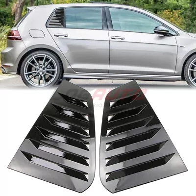 For VW Golf MK7 MK7.5 14-19 Rear Quarter Vent Window Louver Cover Glossy Black • $41.99