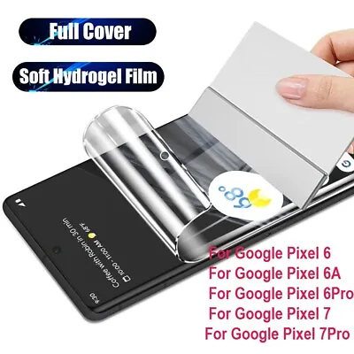 3X Google Pixel 7A 7 Pro 6A 8 Pro Full Phone Cover TPU Hydrogel Screen Protector • £3.69