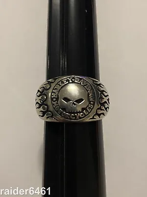 Harley-Davidson Men's Sterling Silver 925 By MOD Willie G Skull Flames Ring 11 • $150