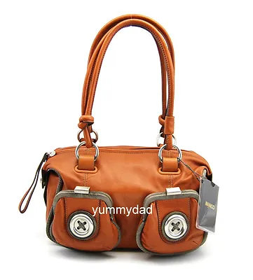 Mimco Mini Metal Button Zip Top Bag In Burnt Terracotta Bnwt Rrp$399 • $182.02