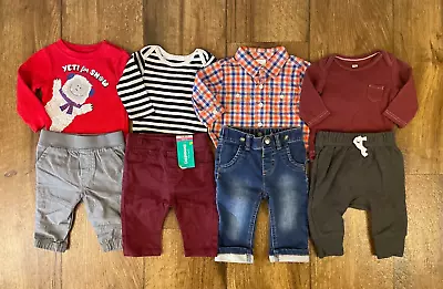 Garanimal Baby Boy 0/3 Mo Outfits Jeans Pants Shirts Bodysuit Clothes Bundle Lot • $16.99