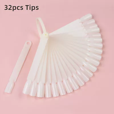 KADS False Nail Tips Sticker Display Oval Acrylic Nail Practice Training Tool • $4.36