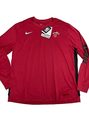 Nike Miami Heat Pre Game Long Sleeve Warmup Shirt Men’s Size XL • $39.99