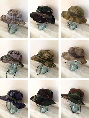 Mens Army Combat Camo Style Ripstop Boonie Bush Fishing Military Cotton Hat Cap  • £6.99