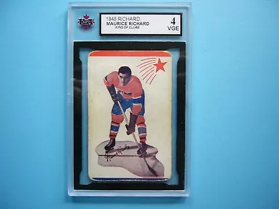 1948 Nhl Hockey Playing Card Nno Maurice Richard Ksa 4 Vg/ex King Of Clubs • $469.99