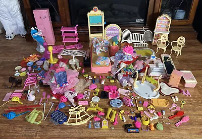 Vintage Barbie Lot Accessories Furniture Sweet Roses Pet Pals 90s 70s Clothing • $70