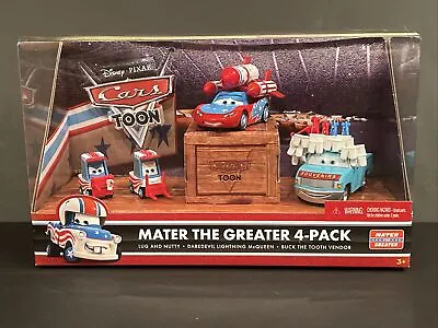 Disney Pixar Cars Toon Mater The Greater 4-Pack Lug & Nutty Lightning Buck • $79.99