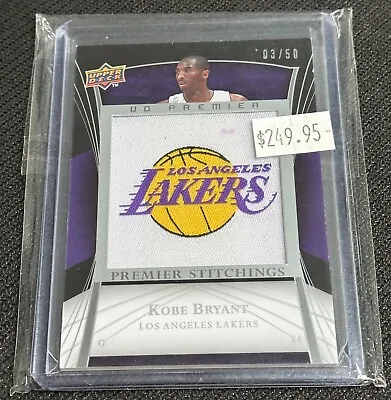 2007 UD Premier Kobe Bryant LA Lakers Logo Premier Stitchings 3/50 Patch Relic • $249.95