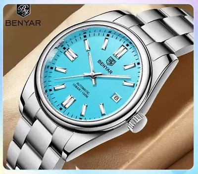 BENYAR New Luxury Men's Mechanical Waterproof Diving Watch - Stainless Steel Spo • $57.99