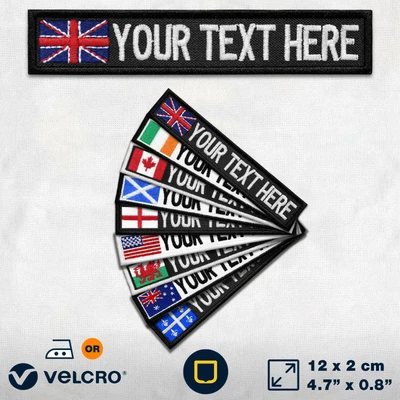 £7.75 • Buy Custom FLAG Patch NAME Tag Embroidered Personalised Text Badge Airsoft Military