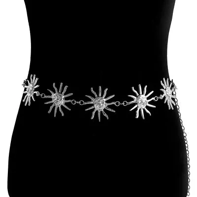 Vintage Metal Womans Belt Punk Waist Chain Sun Waistband Dress Cummerbands • $9.54