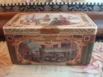Royal Victorian Blend Tea Tin Box London England Garden Tea Party Shipping Wharf • $2
