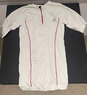 Salomon  Exo Short Sleeve Zip Tech Tee Size L Trail Running Top • £20