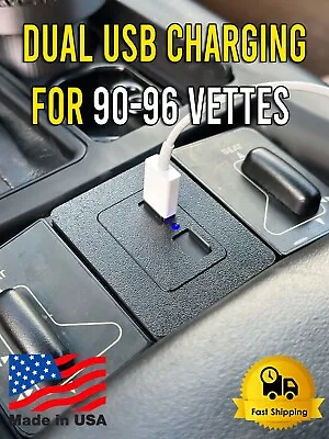 1990-1996 C4 Corvette Dual USB Charging Center Console FX3 Plate Replacement • $39.99