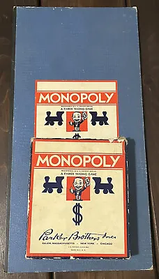 Vintage 1935 1946 Monopoly Game Wood Pieces Board Etc. Box Looks Complete • $17.99