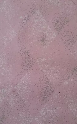 £54.07 • Buy VTG 1950's WALLPAPER Mid Century Pink Silver Precut CLASSIC Diamond Pattern W65