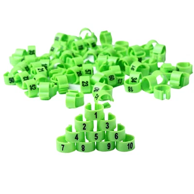 100PCS Durable Bird Poultry Parrot Chicks Plastic 1-100 Numbered Leg Bands Rings • £7.32
