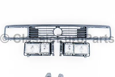 Euro H4 Square Headlight & Grill Set For VW T25 T3 Vanagon Transporter Multivan • $1169