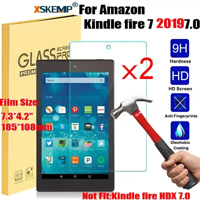 2Pcs For Amazon Kindle Fire 7 HD8 5th 7th 9th Tempered Glass Screen Protector • $21.25