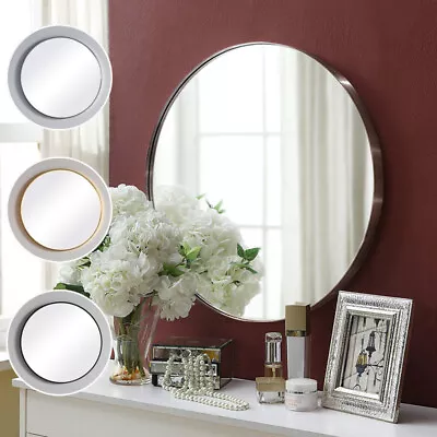 £20.95 • Buy S-XL Industrial Round Wall Mirror Brushed Black/Gold/Sliver Metal Frame Bathroom