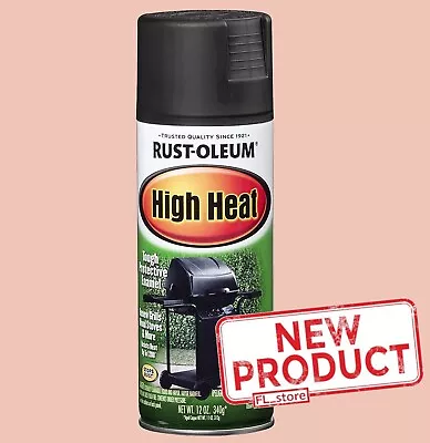 Black High Heat Enamel Spray Paint Can 12 Fl Oz BBQ Satin Protection Barbecue • $20.95