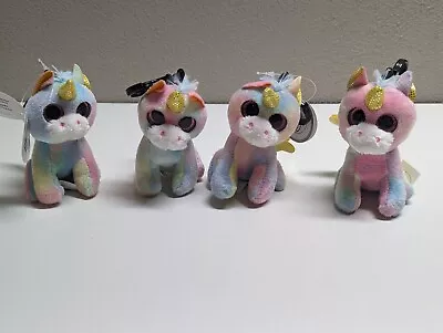 4 New Unicorn 4  Plush Backpack Clip Keychain Rainbow Bee Fun (H) • $12