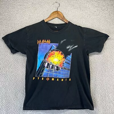 Vintage Def Leppard Pyromania Shirt Adult Small Black Graphic 2007 Band Men's • $5.75