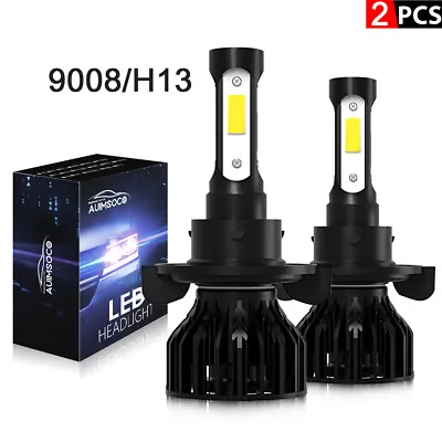 2x H13 9008 6000k LED Headlight Bulbs Hi/Lo Beam 50W For Jeep Wrangler 2007-2021 • $24.99