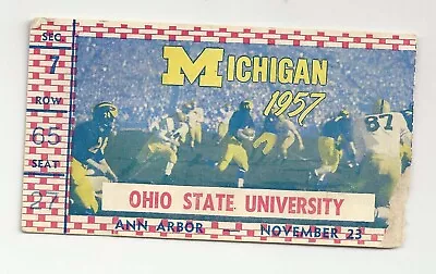 1957 Michigan Vs Ohio State Football Ticket Stub National Champions Woody Hayes • $89.99