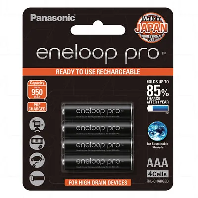 Panasonic Eneloop Pro - AAA NiMH Rechargeable Batteries X 4 - Made In Japan • $24.75