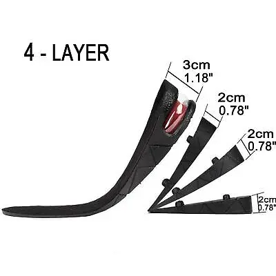 Adjust 4 Layer Unisex Shoe Lift Height Increase Heel Insole Insert Taller Beauty • $8.50