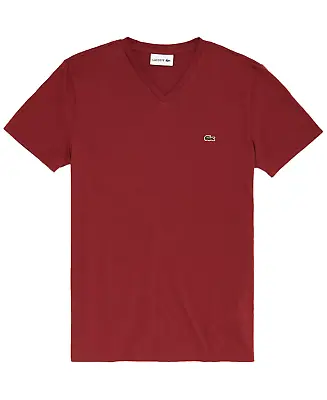 Men's Lacoste Cranberry Short Sleeve Pima Cotton V-Neck Jersey T-Shirt • $44.95