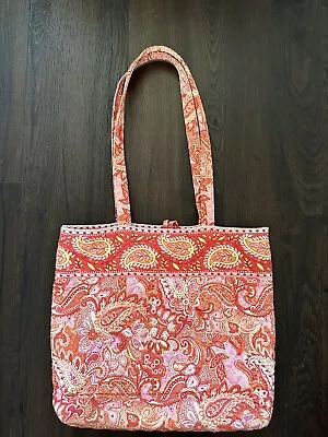 Vera Bradley Paisley Quilted Tote Bag Orange Pink Sherbert Sherbet 2004 USA • $20