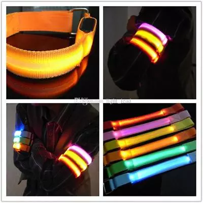 BATTERY LED LIGHT ARMBAND/ANKLE BAND Glow Flash Running Sport Bike Cycling • $6.25