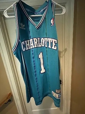 Muggsy Bogues Vintage Adidas Swingman Charlotte Hornets Teal NBA Jersey • $90